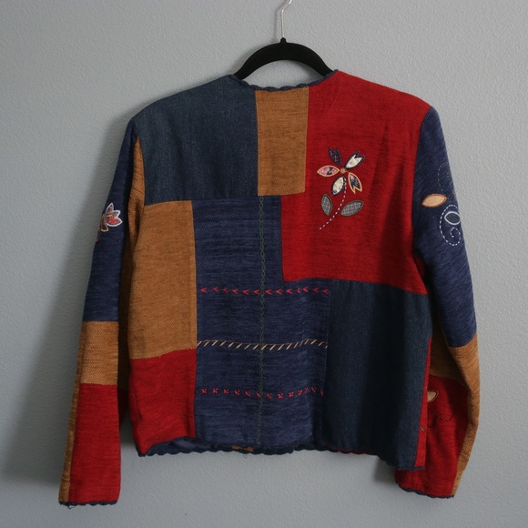 Patchwork Cottagecore Embroidered Denim Jacket - Picture 4 of 5